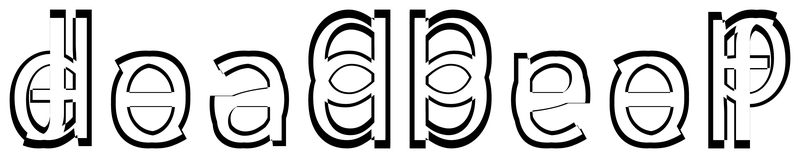 Ambigram for deadbeef in Sourcesanspro-regular